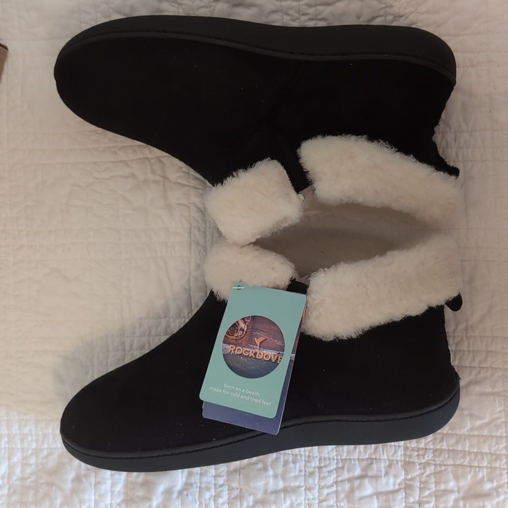 NIB RockDove Women's Sierra Faux Leather Bootie Slipper Size 9 - Picture 3 of 6